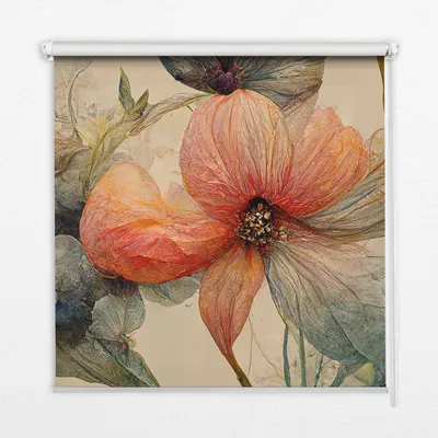 Produktbild von Seitenzug-Rollo Fensterrollo Jalousie - Thermo-Rollo Verdunkelungsrollo - 70x140 cm - Blume
