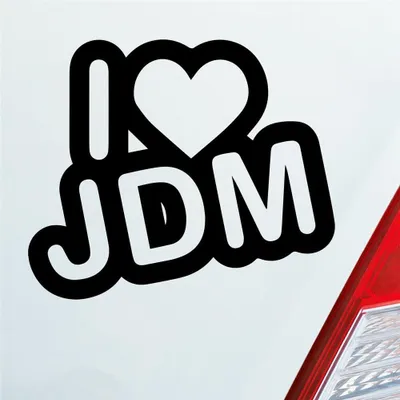 Produktbild von Auto Aufkleber I Love JDM Liebe Tuning 12x10 cm Schwarz Matt Sticker Heckscheibenaufkleber