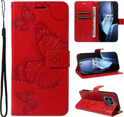 Produktbild von OnePlus 13R Hülle - Coverup Schmetterlinge Klapphülle - Rot