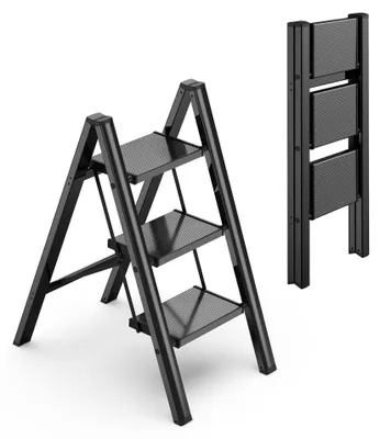 Image de Escalier pliant à 3 marches - Marchepied pliable avec larges plateformes