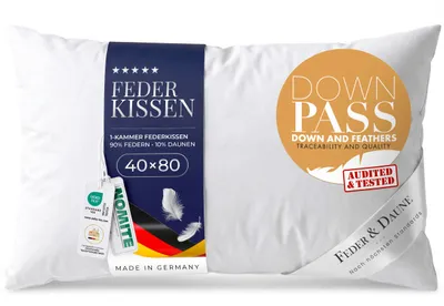 Produktbild von Gentle North Feder-Daunenkissen 40x80 cm, 90 % Federn / 10 % Daunen, 1-Kammer, 100 % Baumwolle, 700 g Füllung,  Germany