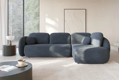 Produktbild von Masseno Ecksofa AMICO II R-S mit Schlaffunktion L-Form, Sofa mit Bettkasten, Wohnzimmersofa, Couch, Soffa, Bettsofa, Couchgarnitur- Dunkelblau, EGON 86