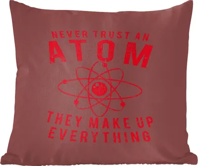 Produktbild von MuchoWow® Zierkissen Sofakissen Wohnzimmer Dekokissen 45x45 cm Atome - Vintage - Rot - Schlafpolster - Polster für das Sofa