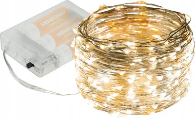 Produktbild von Led Weihnachtsbaumleuchten 10M - 100 Leds, Batteriebetrieben Metalldraht 3000K
