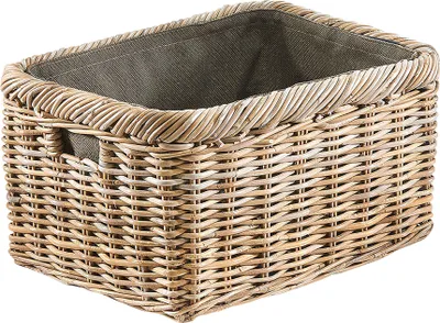 Produktbild von Košík na dřevo Kobolo na palivové dřevo - ratan Kubu Grey - textilní vložka Anthracite