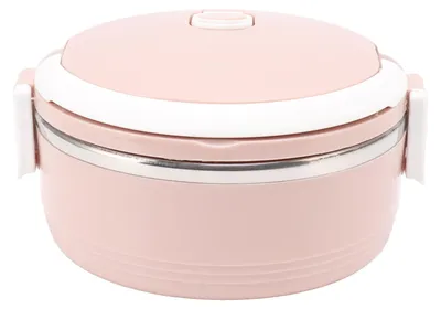 Produktbild von Thermo-Lunchbox aus Edelstahl, einlagig, tragbar, isoliert, Bento mit Sicherheitsschnalle, für Kinder und Erwachsene, Rosa