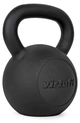 Image de Kettlebell professionnel 24 kg, fonte - Entraînement de force et fitness - Noir