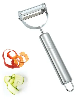 Gemüseschäler aus Edelstahl, Julienne-Schneider, 2 Klingen