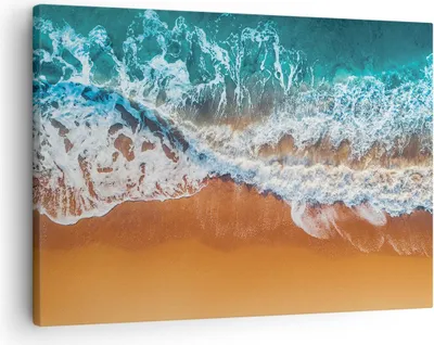 Produktbild von Bild auf Leinwand - Leinwandbild - Einteilig - Sand Wasser Strand - 70x50cm - Wand Bild - Wanddeko - Wandbilder - Leinwanddruck - Bilder - Wanddekoration - Leinwand bilder - Wandbild - AA70x50-5021