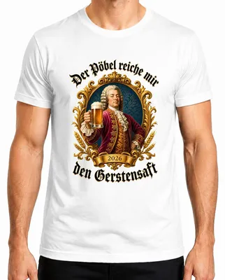 Imagen del producto de Camiseta blanca "El pueblo, ofrézcanme el néctar de la cebada: cerveza", estilo barroco, para hombres, talla XXL