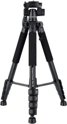 Produktbild von Rollei Compact Traveler Star S4 Stativ, 188cm leichtes und tragbares Kamerastativ de Aluminium mit abnehmbarem Kugelkopf dede 3-Wege für DSLR Kamera und Telefon Stativ mit Telefonhalterung