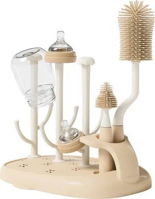 Immagine prodotto di Portabiberon con spazzola, supporto standard per biberon, asciugabiberon rimovibile