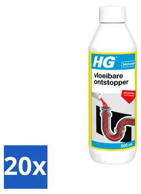 Produktbild von 20 x HG Flüssiger Abflussreiniger - 500 ml - Vorteilspackung - 20 Stücke