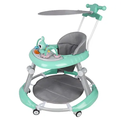 Produktbild von 4 in1 Baby Lauflernhilfe,Lauflernwagen Klappbar mit Musik und Sonnenschirm,Spiel- und Lauflernwagen mit Schiebegriff,Gehfrei Babywalker ab 6 Monate