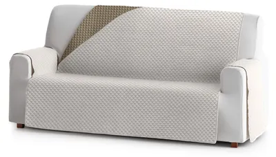 Imagen del producto de Funda reversible para sofá de dos plazas, color crema