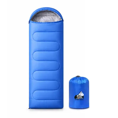 Productafbeelding van Ever Trex Slaapzak Dekenmodel - 4 Seizoenen - 5°C - Volwassenen - Kinderen - Kamperen - Blauw