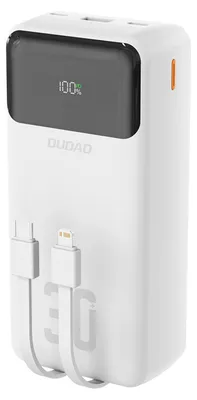 Immagine prodotto di Power bank Dudao K15Max 30000mAh PD 22.5W con cavi USB-C e Lightning - bianco