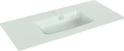 Image de Waschbecken >Carrie I< in Weiß aus Glas - 99x1,5x44,5cm (BxHxT)