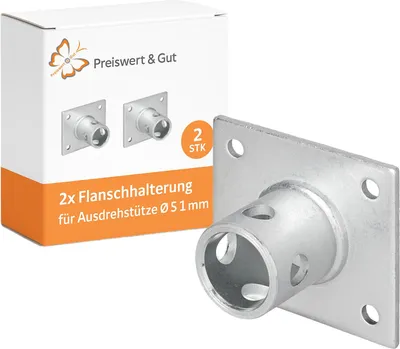 Produktbild von 2x Halterung für Abstellstütze 115x100mm Ø 51 mm 620g und Heck-Schiebe-Stützen Silber für Schiebestützen Anhängerstützen