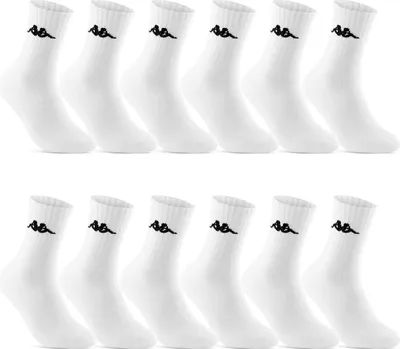 Produktbild von 6 oder 12 Paar KAPPA Socken Herren Damen Sportsocken Tennissocken Arbeitssocken Baumwolle(12er 43-46 Weiß)