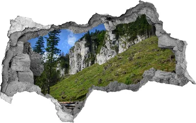 Produktbild von Selbstklebender Loch-3D-Aufkleber 95x73 cm Rocky Mountains
