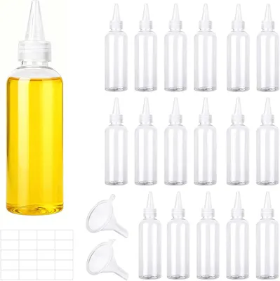 18 Quetschflaschen 100 ml mit Trichtern und Etiketten