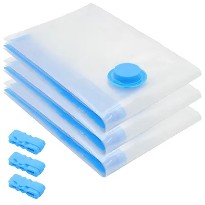 Produktbild von Vakuumbeutel Kleidung Kompressionsbeutel Reisebeutel - 50 x 70 cm - 3 Stück - Mit Handpumpe - Für Reisen