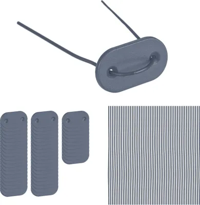 Immagine prodotto di Relaxdays Kit di fissaggio per schermi frangivista, 52 fili metallici e piastrine ciascuno, kit di fissaggio per stuoie frangivista, grigio