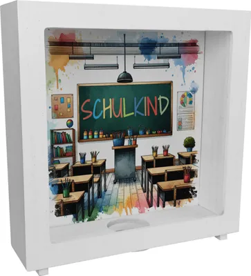 Produktbild von Schulkind Rahmen Spardose aus Holz