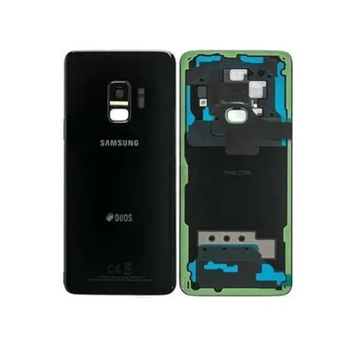 Produktbild von Samsung GH82-15875A Akkudeckel Deckel für Galaxy S9 Duos + Klebepad Schwarz Midnight Black Neu