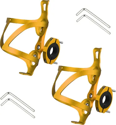 Image de lot de 2 porte-bidons Bike en alliage d'aluminium MTB vélo de course cages à eau avec collier de serrage pour le cyclisme, bleu
