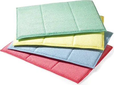 Produktbild von SAUGAUF 4 Mikrofaser Schwammtücher in 4 Farben mit hoher Saugkraft handlich, Schwamm-Spültücher Schwammtücher Wischtücher Putztücher