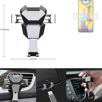 Produktbild von K-S-Trade Lüftungshalterung kompatibel mit Oukitel WP8 Pro kompakte Handy-Halterung Lüftungsschlitz Lüftungsgitter Autohalterung KFZ Auto-Halterung