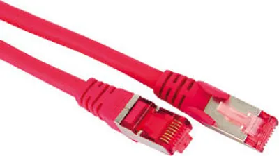Zdjęcie produktu dla Kabel krosowy kat6A S/FTP PIMF bezhalogenowy czerwony 3m