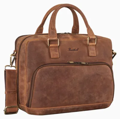 Produktbild von Benthill Aktentasche Leder - Schultertasche / Umhängetasche - Leder-Tasche Lehrertasche / Studententasche - Herren Arbeitstasche aus Büffelleder