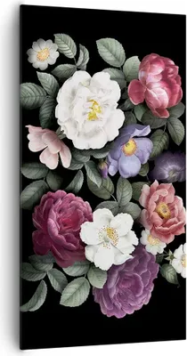 Produktbild von Bild auf Leinwand - Leinwandbild - Einteilig - Blumen Blumenstrauß Komposition - 65x120cm - Wand Bild - Wanddeko - Wandbilder - Leinwanddruck - Bilder - Wanddekoration - Leinwand bilder PA65x120-5032