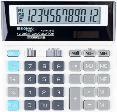 Obrázek produktu pro Donau Tech K-DT4126 12místná kalkulačka 155x152x28mm bílá