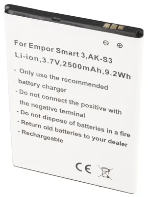 Produktbild von Akku passend für Emporia Smart 3 AK-S3 Li-ion 3,7V 2500mAh 9,2Wh