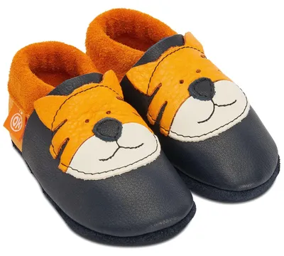 Produktbild von Orangenkinder Tiger Tom Kleinkinder Krabbelschuhe Dunkelblau/Orange, 1-14-930