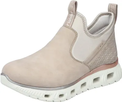Produktbild von Rieker Damen Boot Stiefelette trendy Schaftabschluss gestretcht M6053, Größe:41 EU, Farbe:Beige
