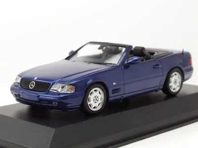 Produktbild von Mercedes SL Cabrio R129 1999 blau metallic Modellauto 1:43 Maxichamps