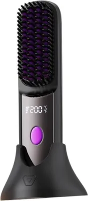 Produktbild von Haarglätterbürste, Kabellose beheizte Haarbürste mit 3 Modi, LCD-Bildschirm, Perfekt für Reisen und täglichen Gebrauch
