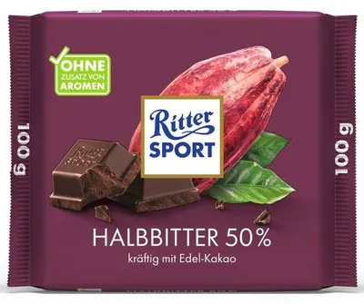 Produktbild von Ritter Sport 100g Halbbitter 50%