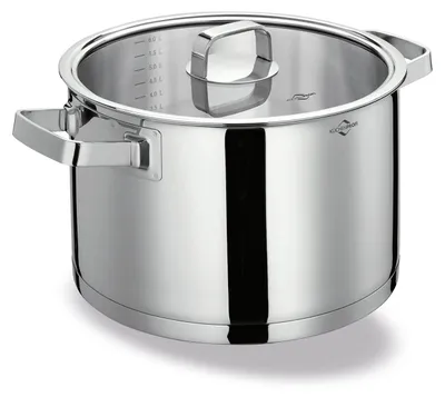 Bratpfanne SAN REMO 24 cm, Edelstahl, Glasdeckel, 6 L