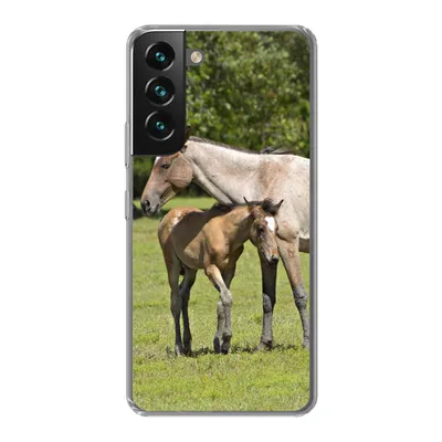 Produktbild von MuchoWow® Handyhülle Schutzhülle Hülle für Samsung Galaxy S22 Pferde - Gras - Schatten Silikon Softcase Handy Hülle - Mobiltelefonhülle
