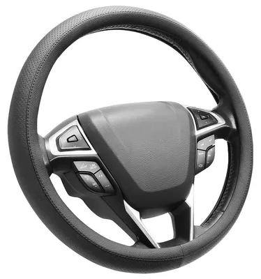 Immagine prodotto di Copertura per volante in microfibra, effetto pelle, 37-39 cm, colore nero, taglia standard