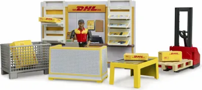 Zdjęcie produktu dla Bruder DHL Shop z ręcznym wózkiem widłowym 62251