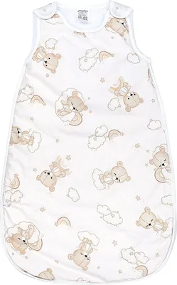 Produktbild von TupTam Schlafsack Baby 2.5 TOG – Ganzjahresschlafsack Kinder mit Seitlichem Reißverschluss, Ärmellos, Farbe: Bären auf Wolken und Regenbögen, Größe: 56-62