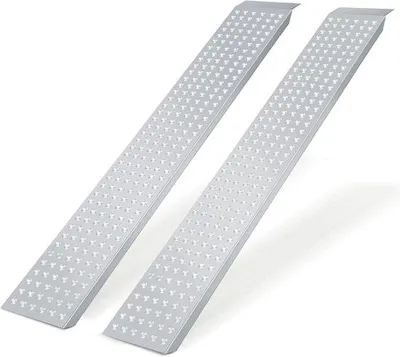 Productafbeelding van oprijplaat 160 x 23,5 cm - verzinkt staal - antislip laadrail - ideaal voor motor en aanhanger - 2 stuks