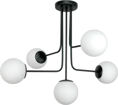 Produktbild von Deckenleuchte Classic Schwarz, Glaskugellampen Weiss 15-432 Karina